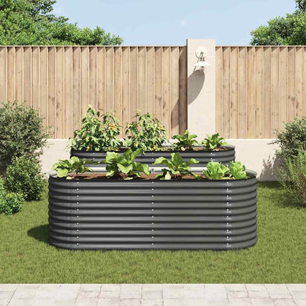 Garden Raised Bed 94.5"x31.5"x31.9" Galvanized Steel Gray