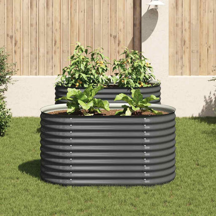 Garden Raised Bed 63"x31.5"x31.9" Galvanized Steel Gray