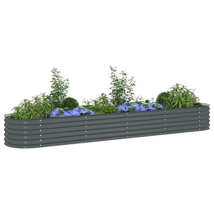 Garden Raised Bed 157.5"x31.5"x17.3" Galvanized Steel Gray
