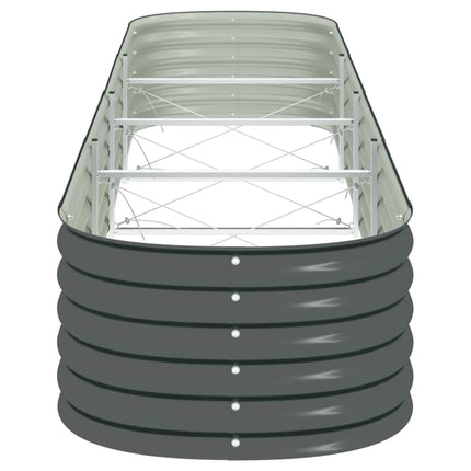 Garden Raised Bed 157.5"x31.5"x17.3" Galvanized Steel Gray