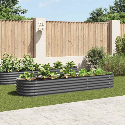 Garden Raised Bed 126"x31.5"x17.3" Galvanized Steel Gray