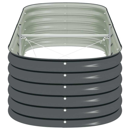 Garden Raised Bed 94.5"x31.5"x17.3" Galvanized Steel Gray