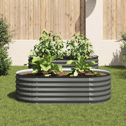 Garden Raised Bed 63"x31.5"x17.3" Galvanized Steel Gray