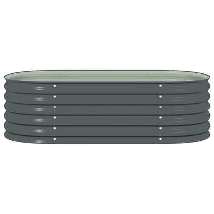 Garden Raised Bed 63"x31.5"x17.3" Galvanized Steel Gray