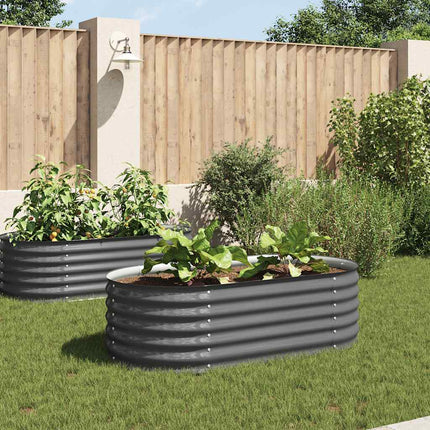 Garden Raised Bed 63"x31.5"x17.3" Galvanized Steel Gray
