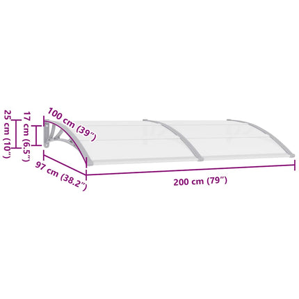 Door Canopy Gray 78.7"x39.4" PC