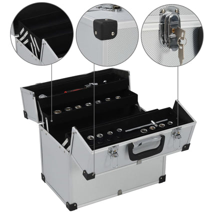 Tool Case 15"x8.9"x13.4" Silver Aluminum