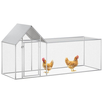 Chicken Coop 9.8'x3.3'x4.9'Galvanized Steel