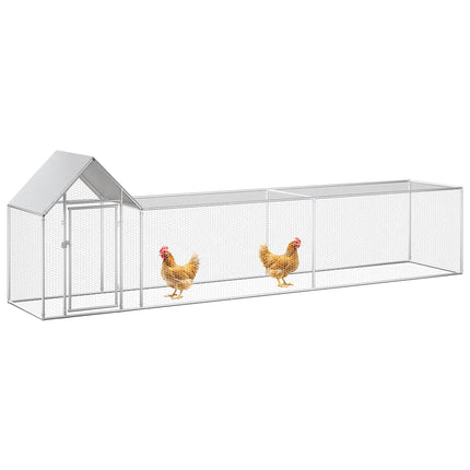 Chicken Coop 16.4'x3.3'x4.9'Galvanized Steel