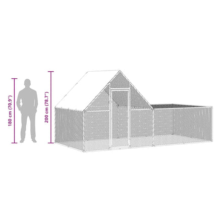 Chicken Coop 13.1'x6.6'x6.6'Galvanized Steel