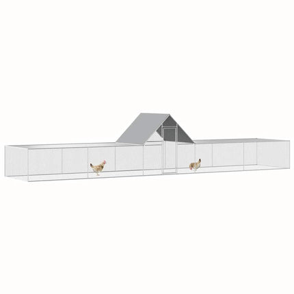 Chicken Coop 32.8'x6.6'x6.6'Galvanized Steel