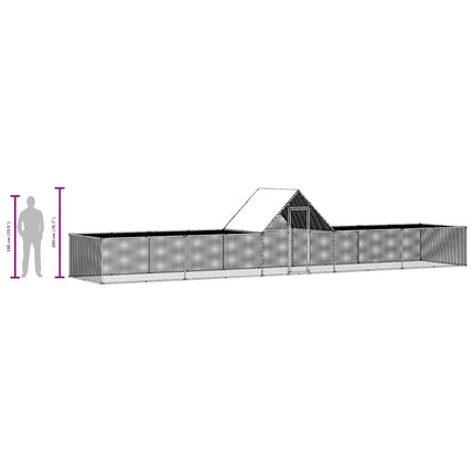 Chicken Coop 32.8'x6.6'x6.6'Galvanized Steel