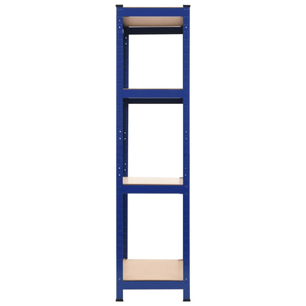 Storage Shelves 2 pcs Blue 31.5"x15.7"x63" Steel and MDF