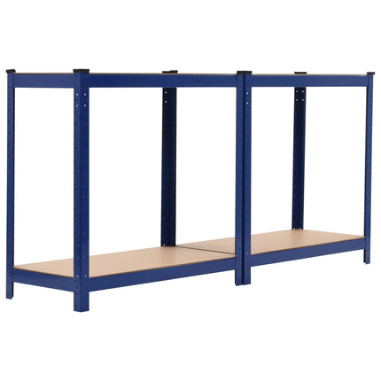 Storage Shelves 2 pcs Blue 31.5"x15.7"x63" Steel and MDF