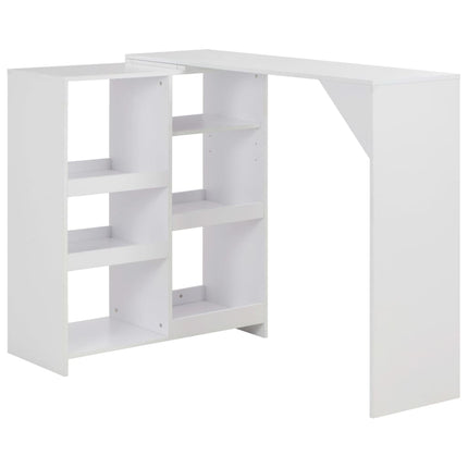Bar Table with Moveable Shelf White 54.3"x15.4"x43.3