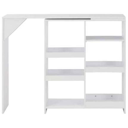 Bar Table with Moveable Shelf White 54.3"x15.4"x43.3