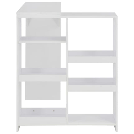 Bar Table with Moveable Shelf White 54.3"x15.4"x43.3