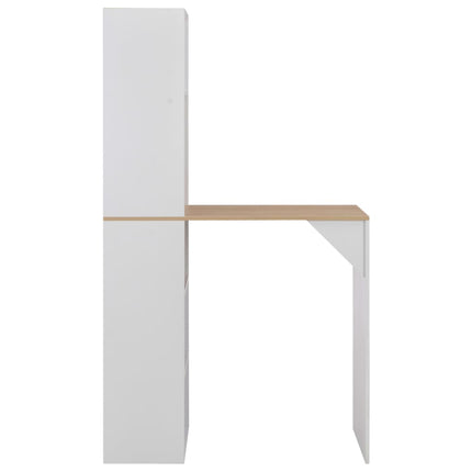 Bar Table with Cabinet White 45.3"x23.2"x78.7