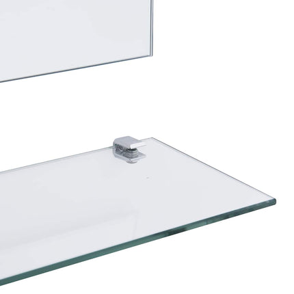 Wall Mirror with 5 Shelves Silver 31.5"x23.6
