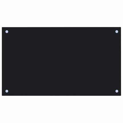 Kitchen Backsplash Black 27.6"x15.7" Tempered Glass