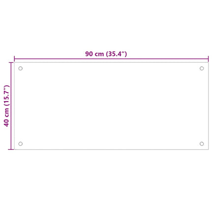Kitchen Backsplash Black 35.4"x15.7" Tempered Glass