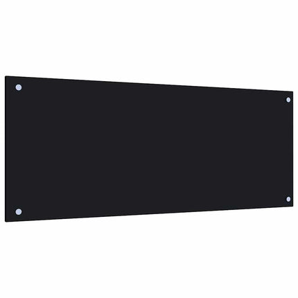 Kitchen Backsplash Black 39.4"x15.7" Tempered Glass