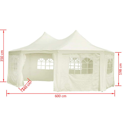 Octagonal Party Tent Cream 19.7'x14.4'x11.5'