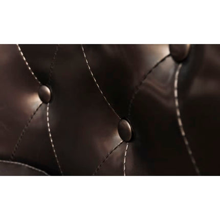 Tub Chair Brown Faux Leather