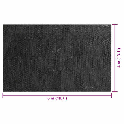 Floating Rectangular PE Solar Pool Film 19.8 x 13.1 ft Black