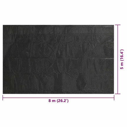 Floating Rectangular PE Solar Pool Film 26.3 x 16.5 ft Black