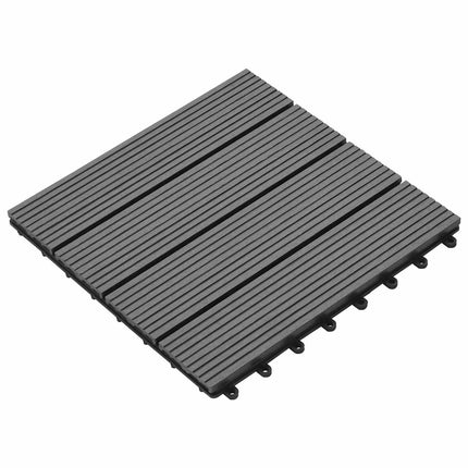Decking Tile 11 pcs Grey 11.81 x 11.81 in WPC