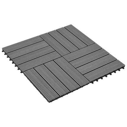 Decking Tile 11 pcs Grey 11.81 x 11.81 in WPC
