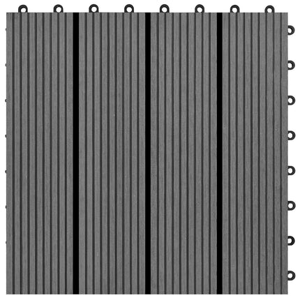 Decking Tile 11 pcs Grey 11.81 x 11.81 in WPC