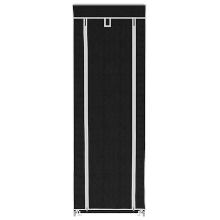 Fabric Shoe Cabinet with Cover 22" x 11" x 64" Black