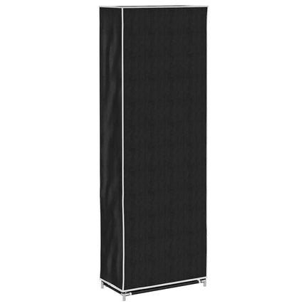 Fabric Shoe Cabinet with Cover 22" x 11" x 64" Black