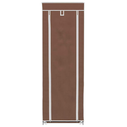 Fabric Shoe Cabinet with Cover 22" x 11" x 64" Brown