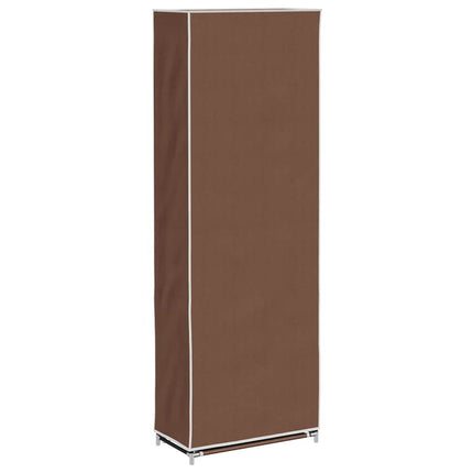 Fabric Shoe Cabinet with Cover 22" x 11" x 64" Brown