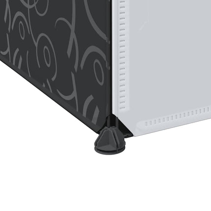 Modular Cabinet with 9 Compartments 42.9"x14.4"x56.3" Black and White
