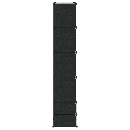Modular Cabinet with 18 Compartments Black and White 14.6"x57.5"x71.1