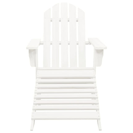 Patio Chair with Ottoman Wood White