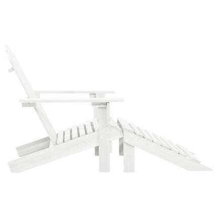Patio Chair with Ottoman Wood White