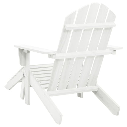 Patio Chair with Ottoman Wood White
