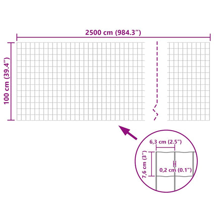 Euro Fence Steel 82ftx3.3ft Green