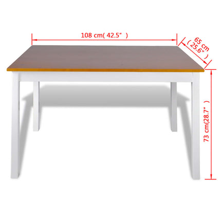 Wooden Table with 4 Wooden Chairs Furniture Set Brown