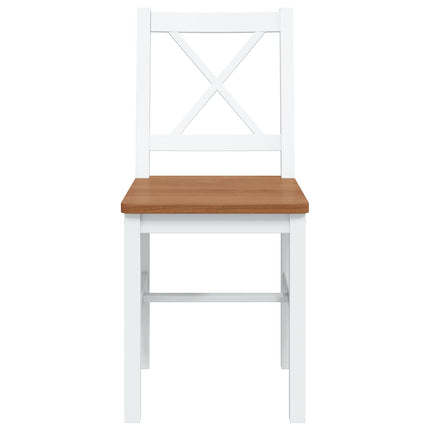 Wooden Table with 4 Wooden Chairs Furniture Set Brown
