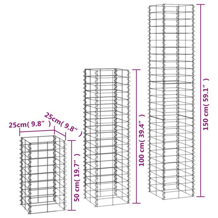 6 Piece Gabion Set Galvanized Wire