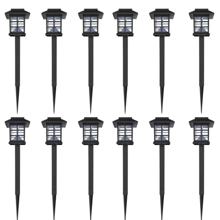 Outdoor Solar Lamp LED Light Set 12 pcs with Spike 3.4"x3.4"x15