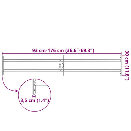 Adjustable Security Grille for Windows with 2 Crossbars 39.4"-59.1