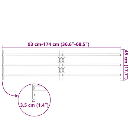 Adjustable Security Grille for Windows with 3 Crossbars 39.4"-59.1