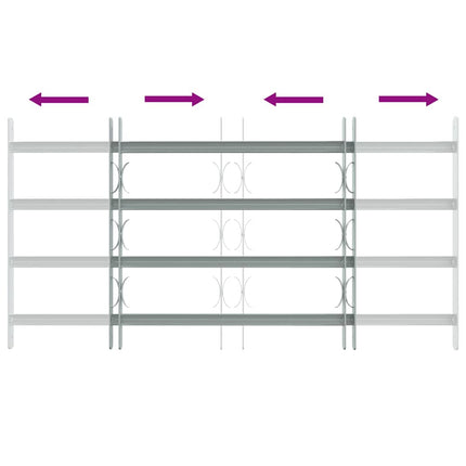 Adjustable Security Grille for Windows with 4 Crossbars 27.6"-41.3